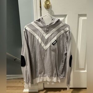 Barstool Sports “Viva” Gray and White Hoodie (Men’s Medium)